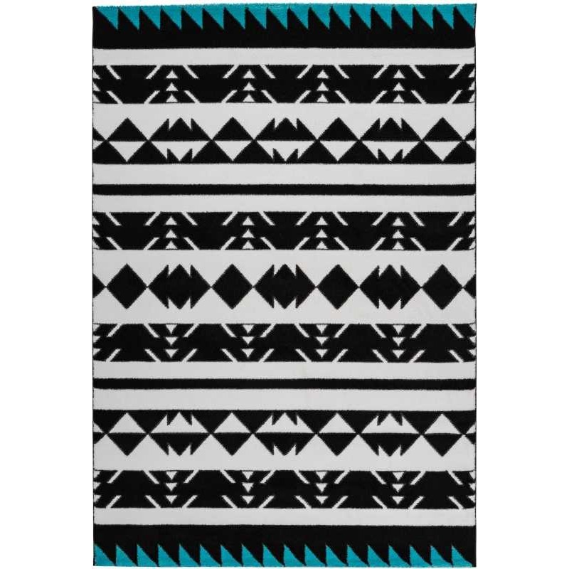 tappeto Arte Espina BROADWAY 400 BIANCO NERO TURCHESE