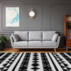 tappeto Arte Espina BROADWAY 400 BIANCO NERO TURCHESE